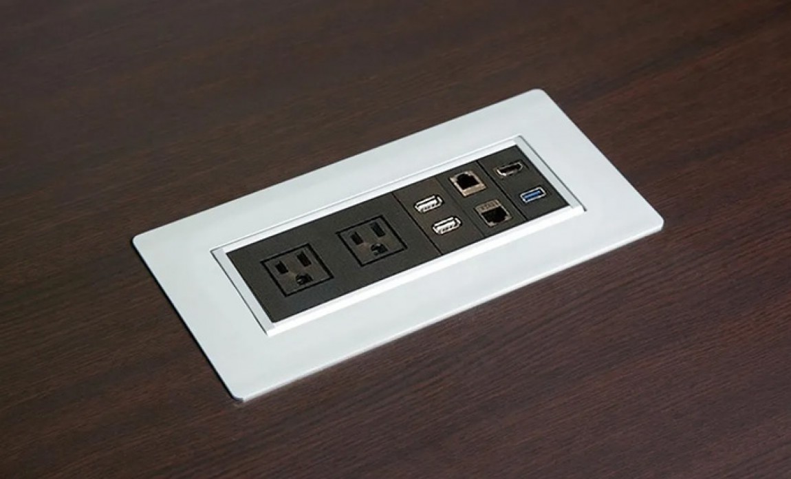 PLT-B Power Conference Table Power Outlet & Data Port Connectivity Box