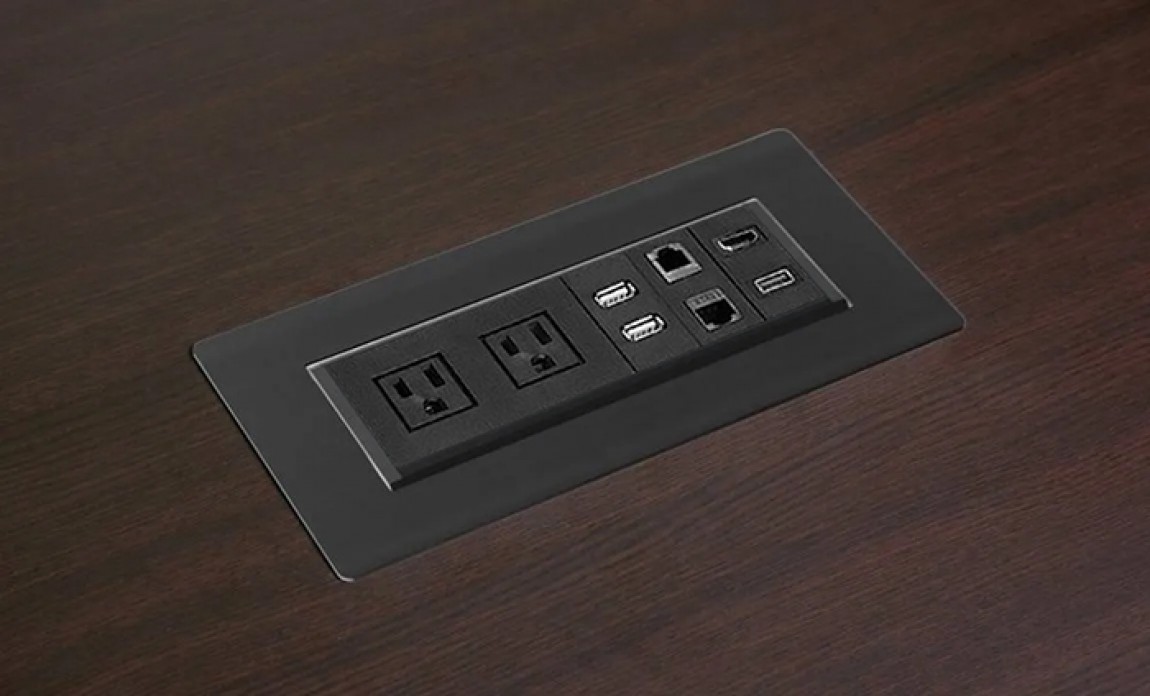 PLT-B Power Conference Table Power Outlet & Data Port Connectivity Box