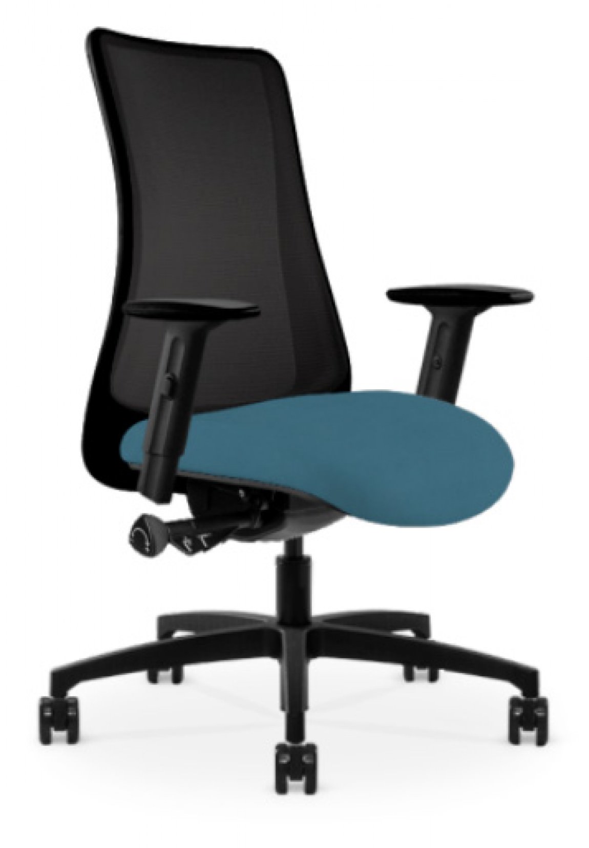 Black Copper Mesh Antimicrobial Office Chair w/ Turquoise Seat