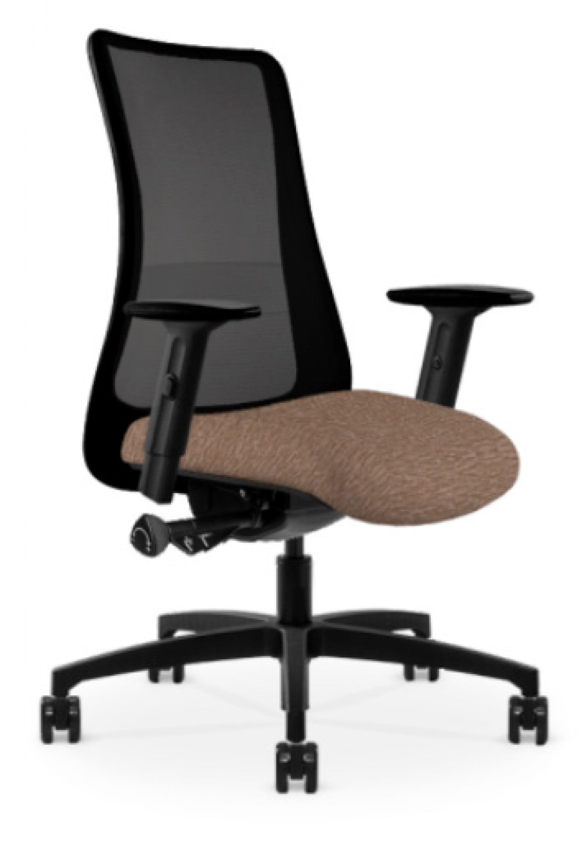 Black Copper Mesh Antimicrobial Office Chair w/ Light Brown Seat