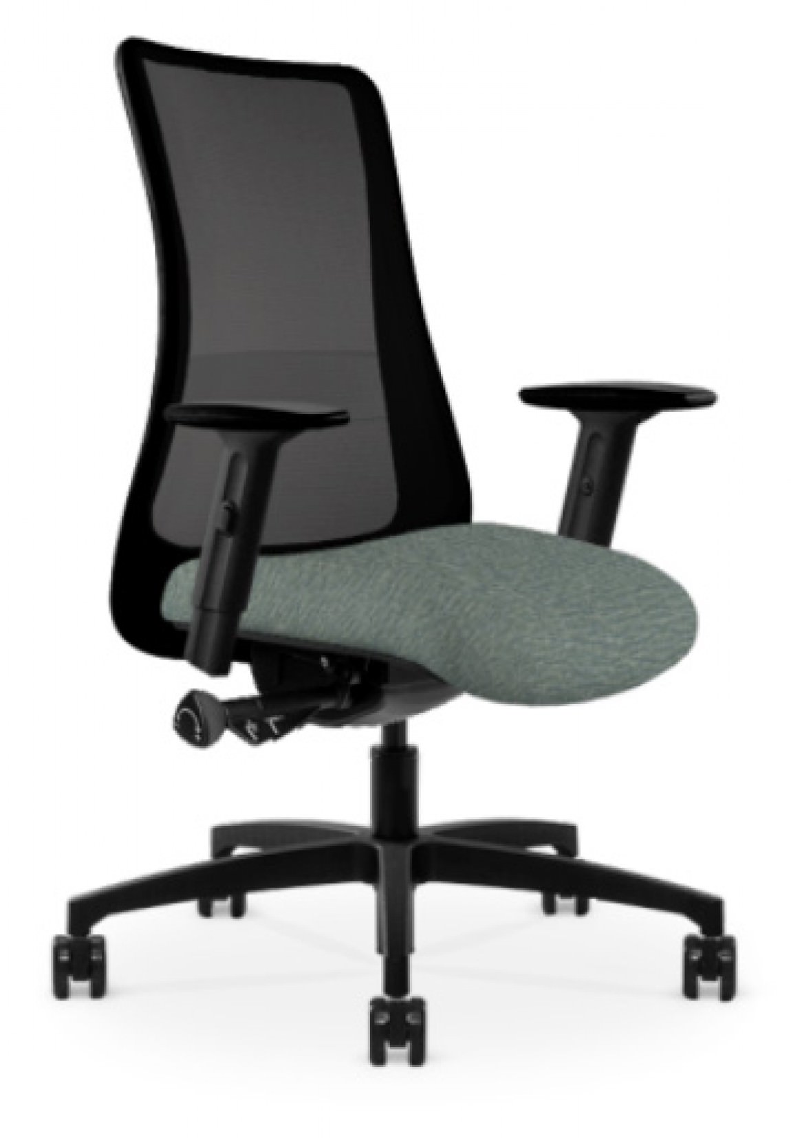 Black Copper Mesh Antimicrobial Office Chair w/ Aqua Seat