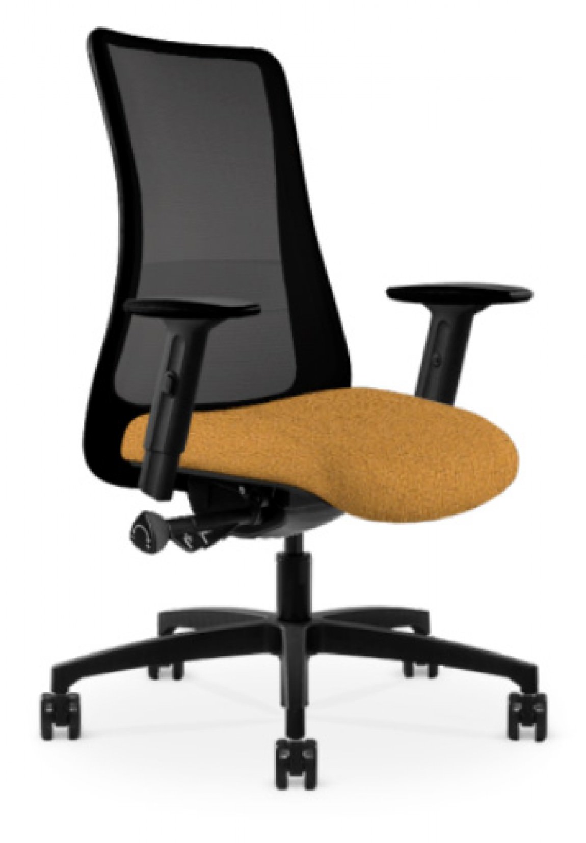 Black Copper Mesh Antimicrobial Office Chair w/ Golden Hue Seat