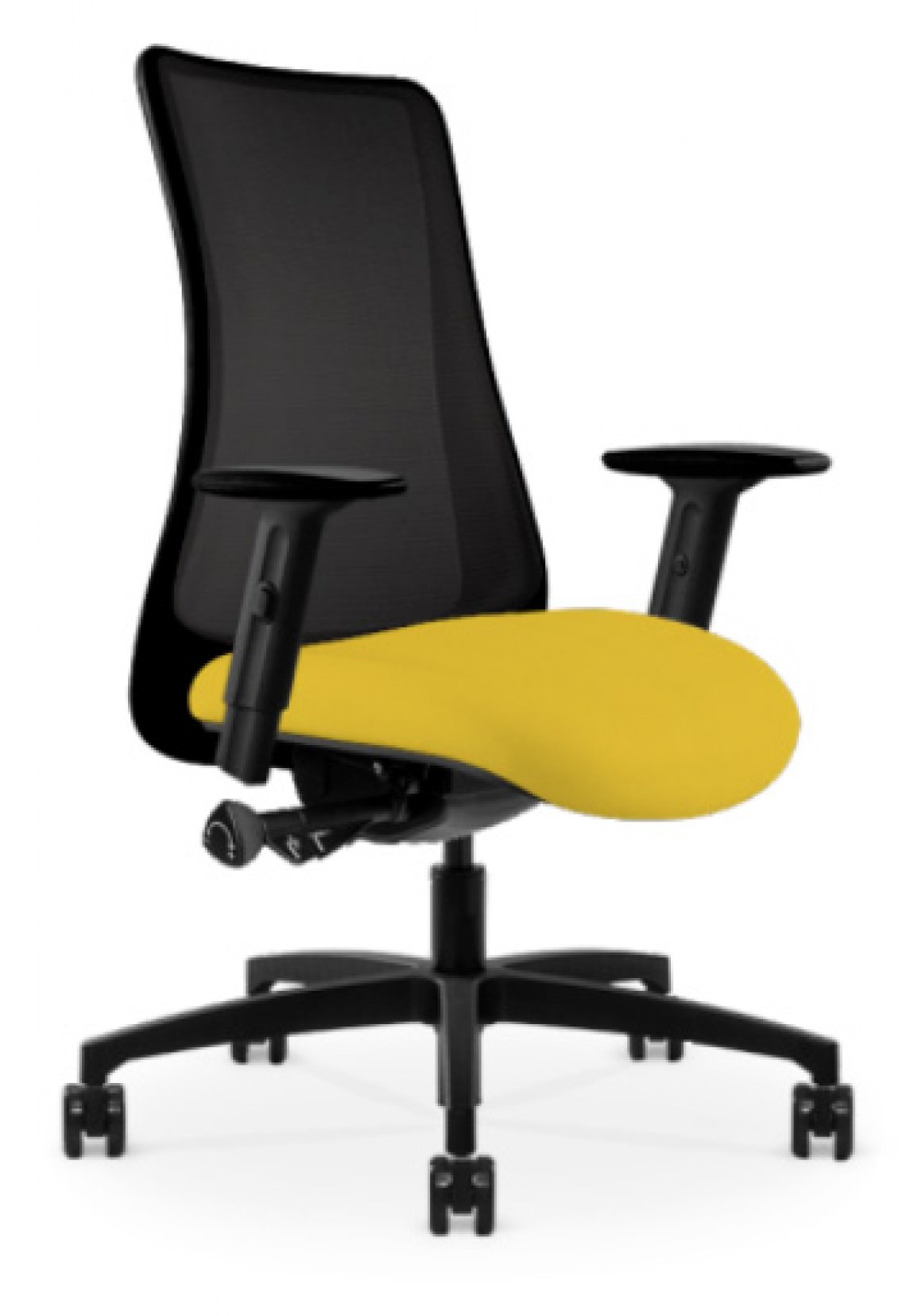 Black Copper Mesh Antimicrobial Office Chair w/ Yellow Seat