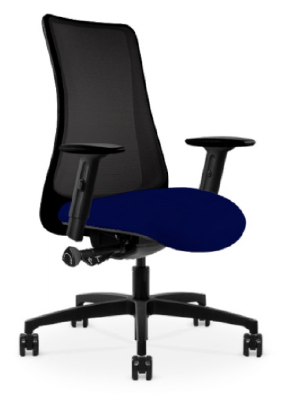 Black Copper Mesh Antimicrobial Office Chair w/ Blue Seat