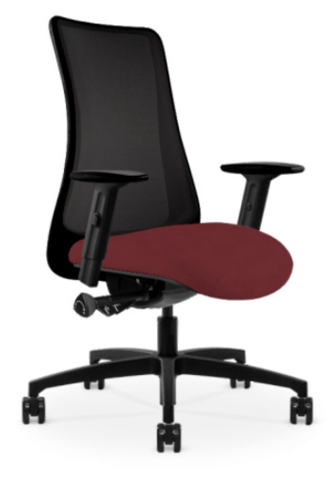Black Copper Mesh Antimicrobial Office Chair w/ Silvertex Raspberry Seat