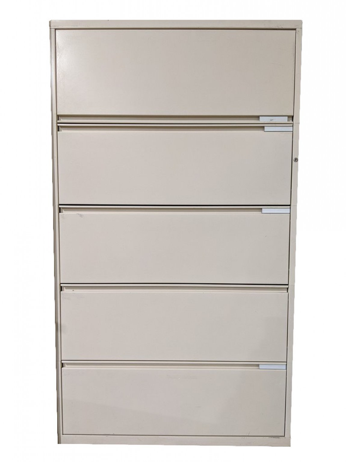 Tan 5 Drawer Lateral Filing Cabinet – 36 Inch Wide