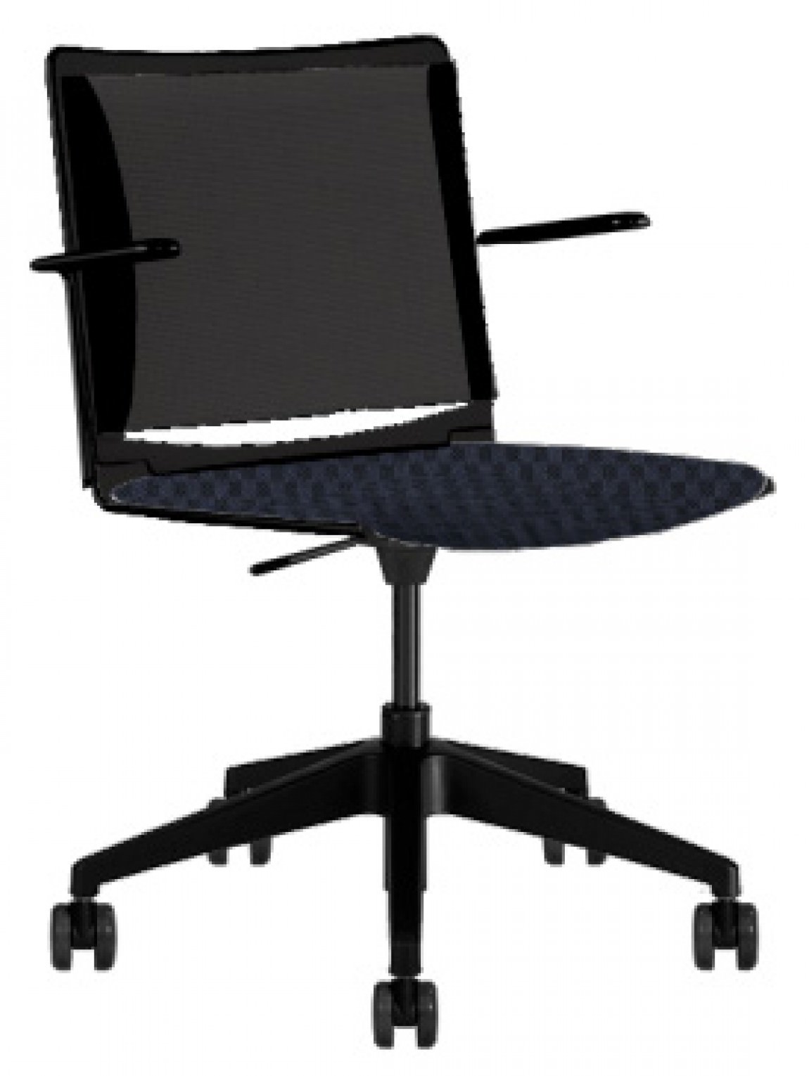 Black Copper Mesh Office Task Chair w/ Dark Blue Seat
