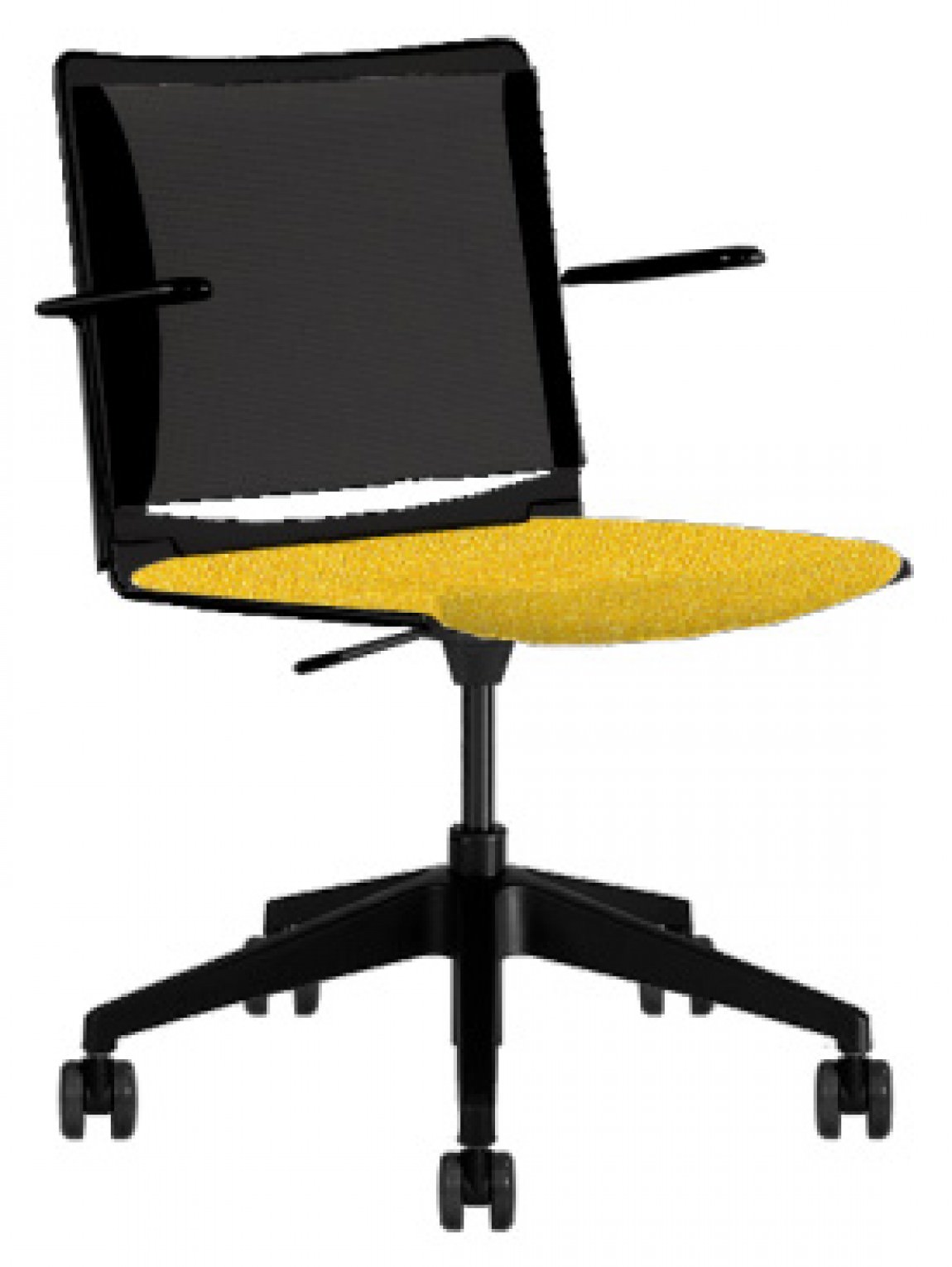 Black Copper Mesh Office Task Chair w/ Yellow Seat