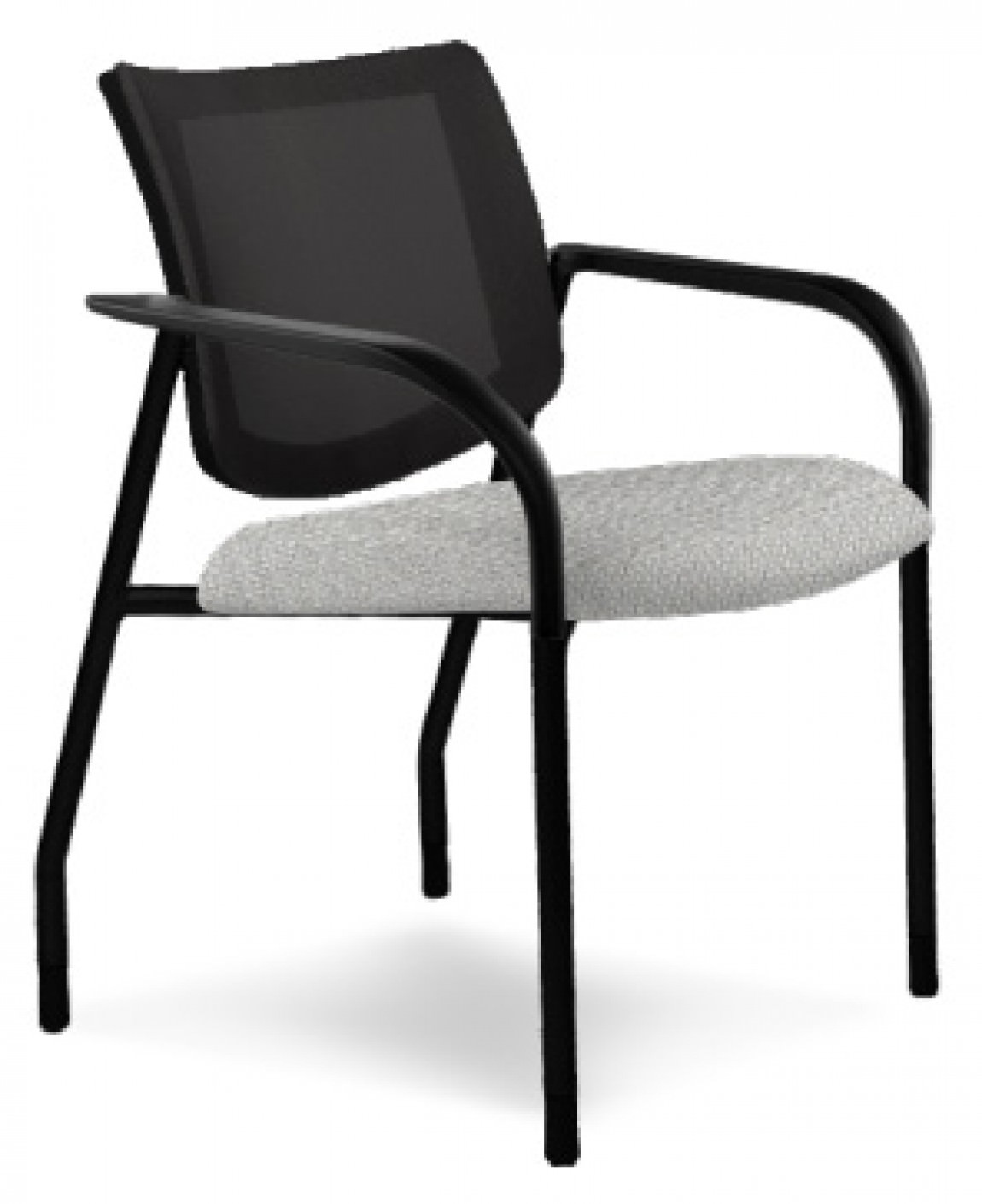 Black Copper Mesh Back Guest Chair w/ Arms and Gray Seat