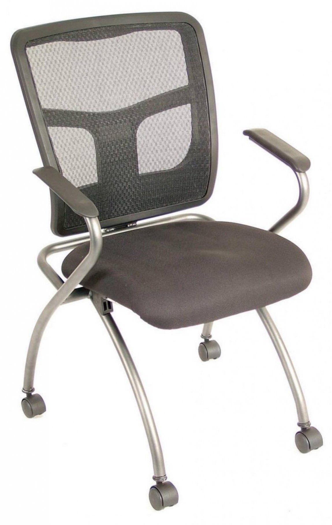 Black Mesh Nesting Chair with Arms