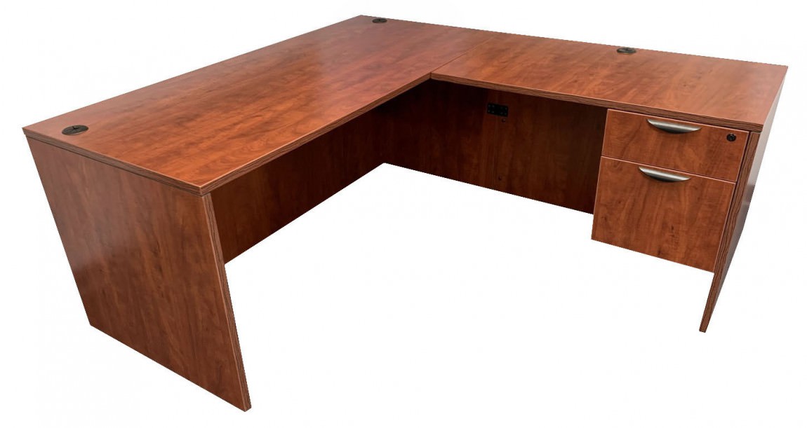 Cherry L Shaped Desk with Drawers Madison Liquidators