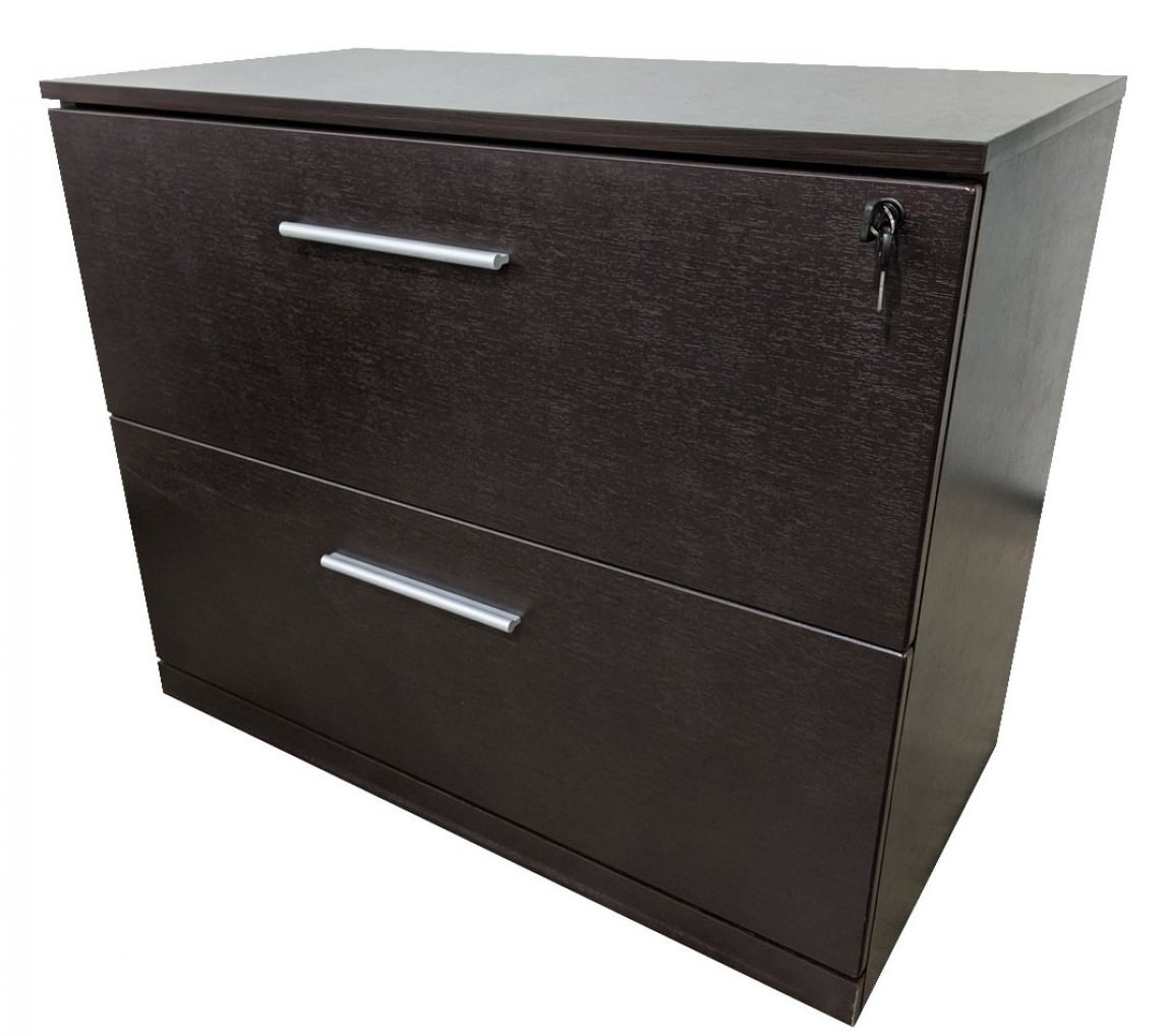 Dark Walnut 2 Drawer Lateral Filing Cabinet – 36 Inch Wide