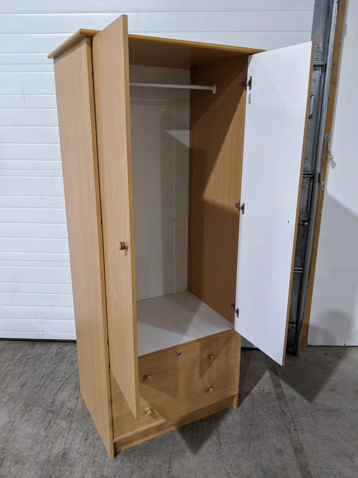 Oak Laminate Storage Cabinet – 31.25 Inch Wide