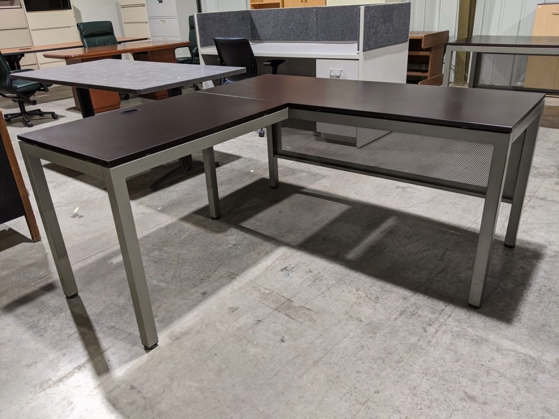 Dark Walnut Laminate L Shape Desk – 60x60