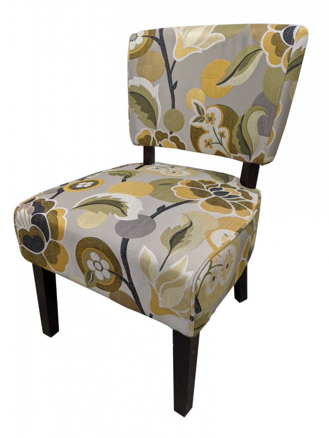 Flower Pattern Fabric Guest Chair