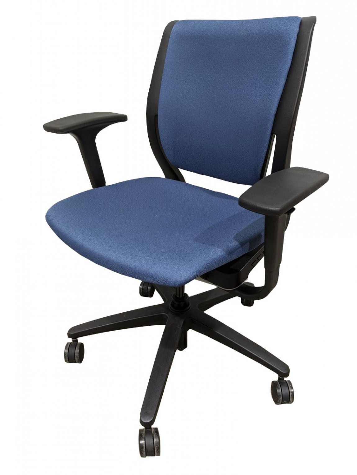 Blue Fabric Rolling Office Chairs