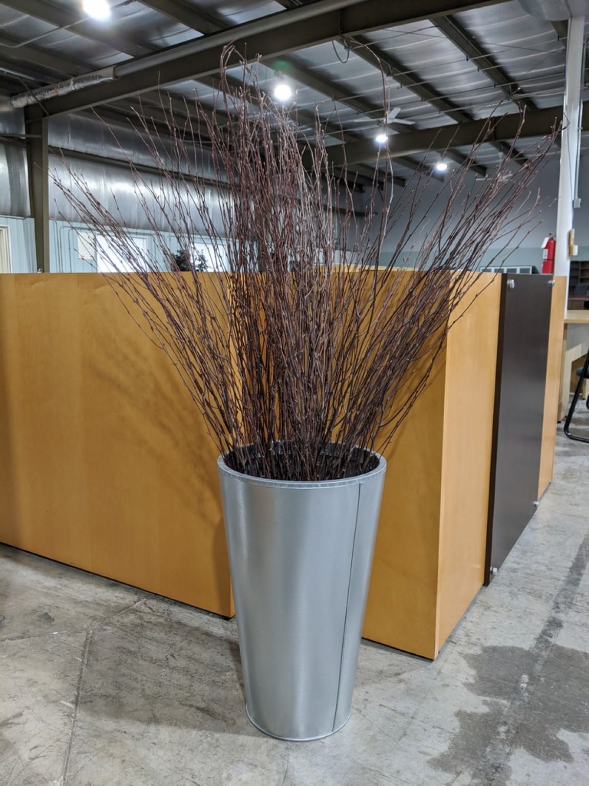 Artificial Office Plant with Silver Planter