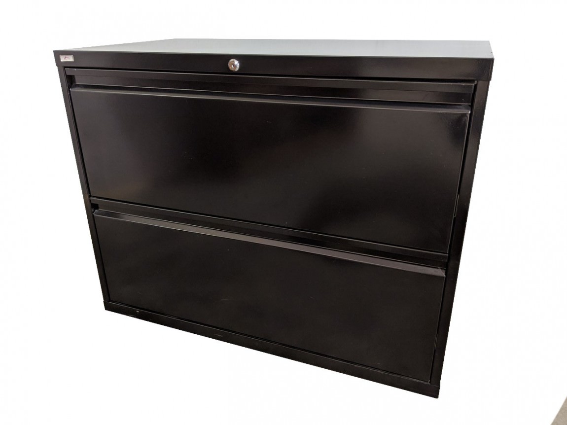Black Hon 2 Drawer Lateral Filing 36 Inch Wide Hon