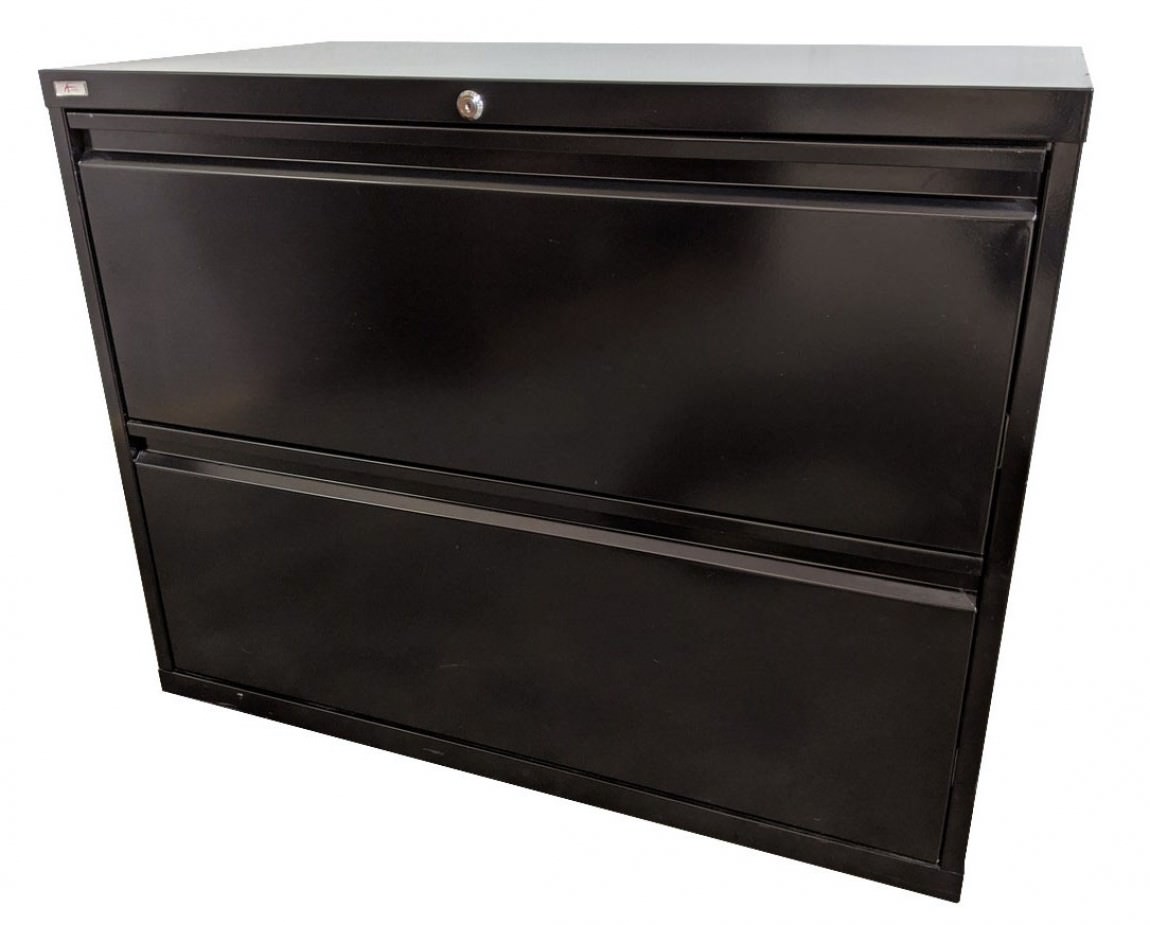 Alera Black 2 Drawer Lateral Filing Cabinet – 36 Inch Wide