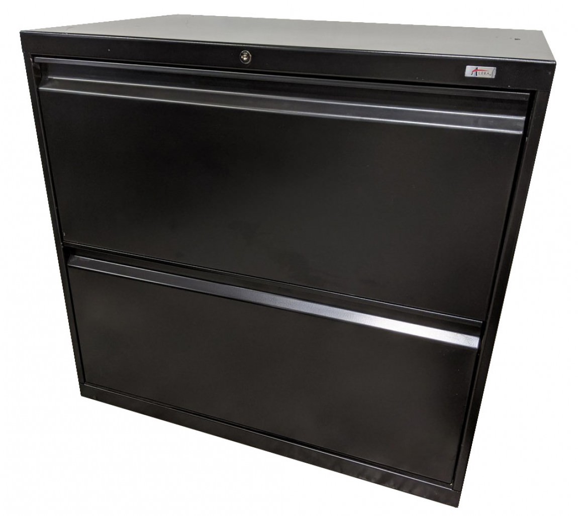 Alera Black 2 Drawer Lateral Filing Cabinet – 30 Inch Wide
