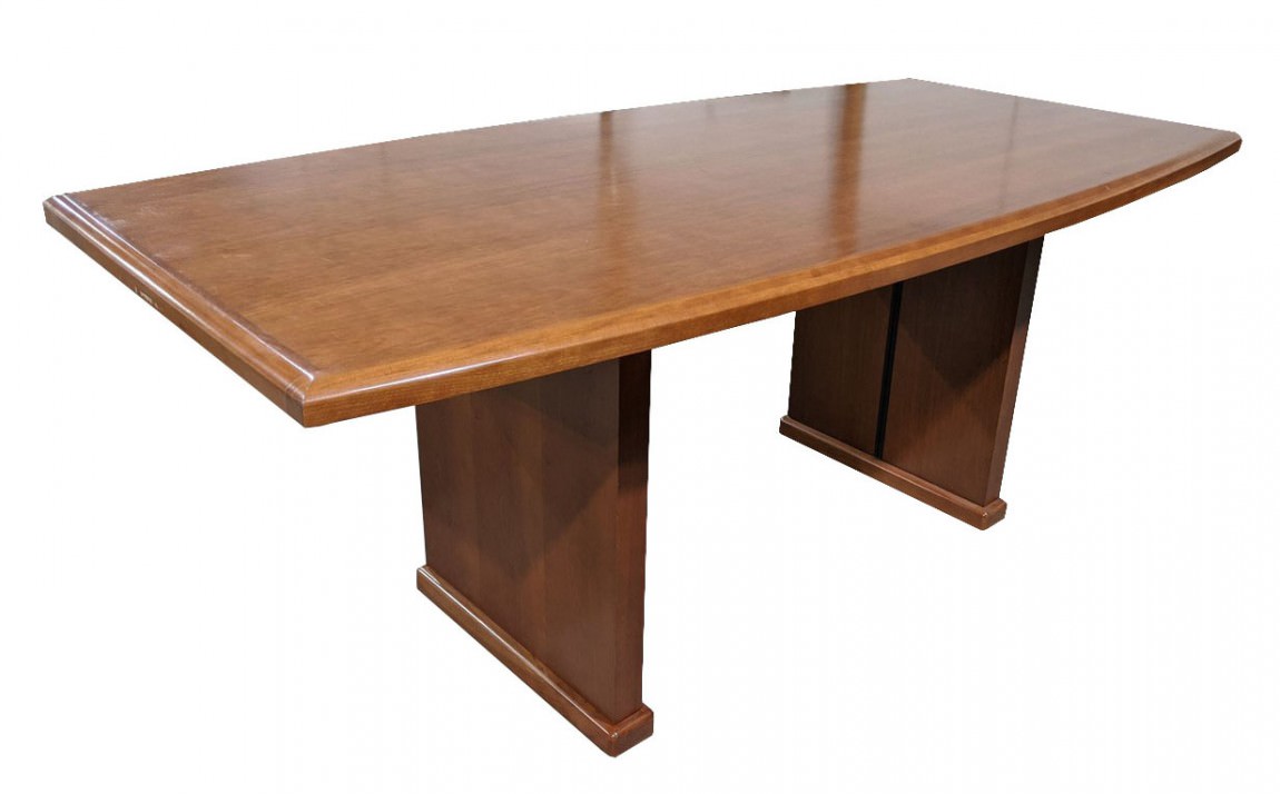 6 FT Solid Wood Cherry Boat Shape Conference Table