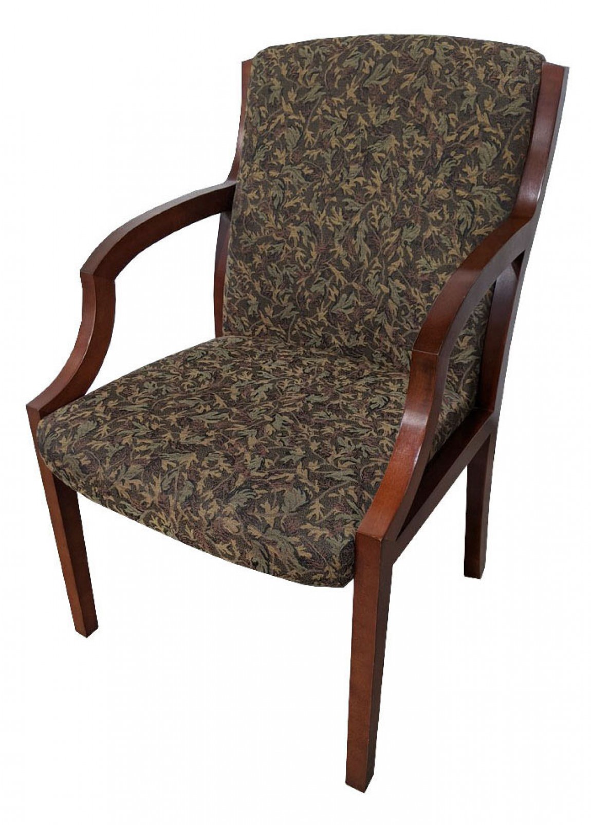 Leaf Pattern Guest Chair with Wood Frame