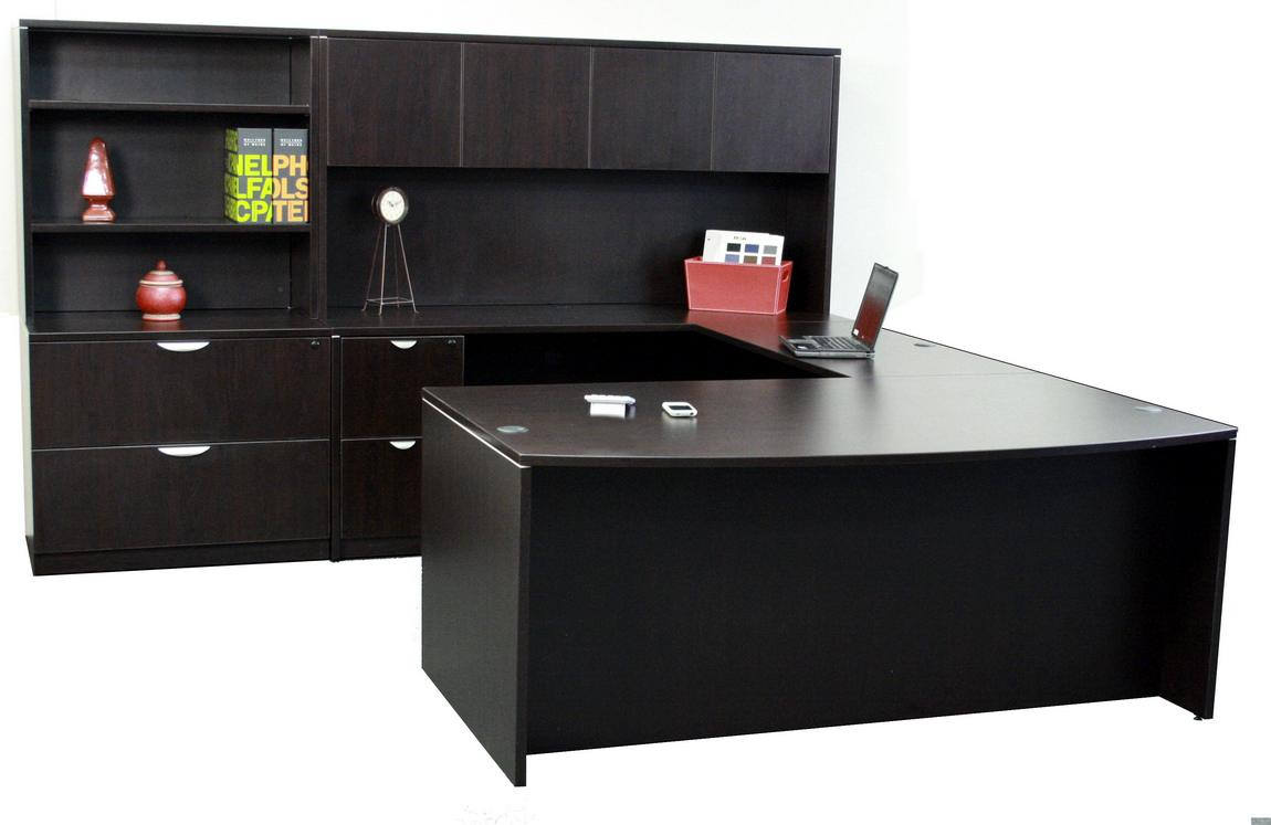 U Shaped Desk With Hutch and storage