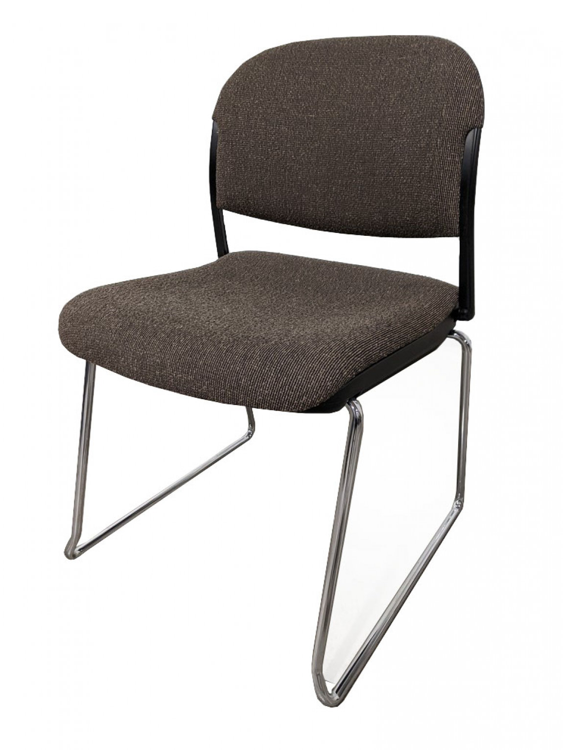 Brown Stacking Guest Chair with Sled Base