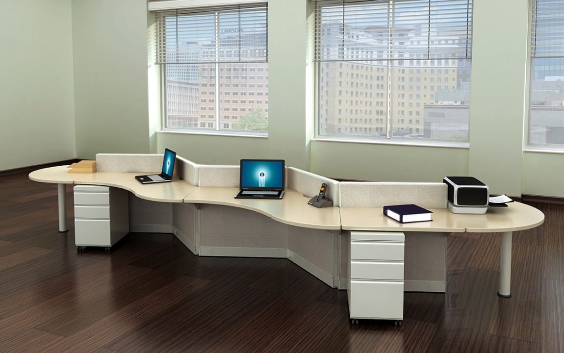 5 Person Cubicle Desk Workstation