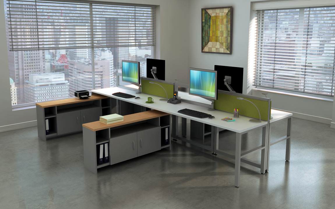 4 Person Modern Workstation Desk