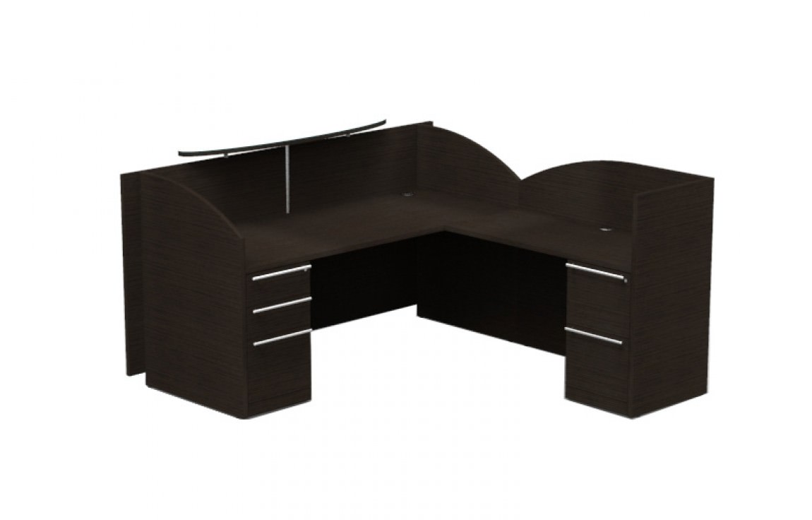 L Shaped Reception Desk with Drawers