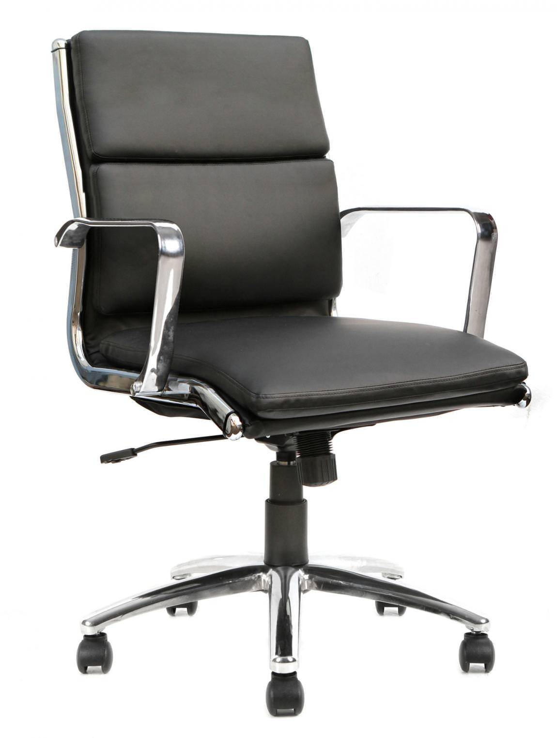 Black Mid Back Office and Conference Room Chair with Arms