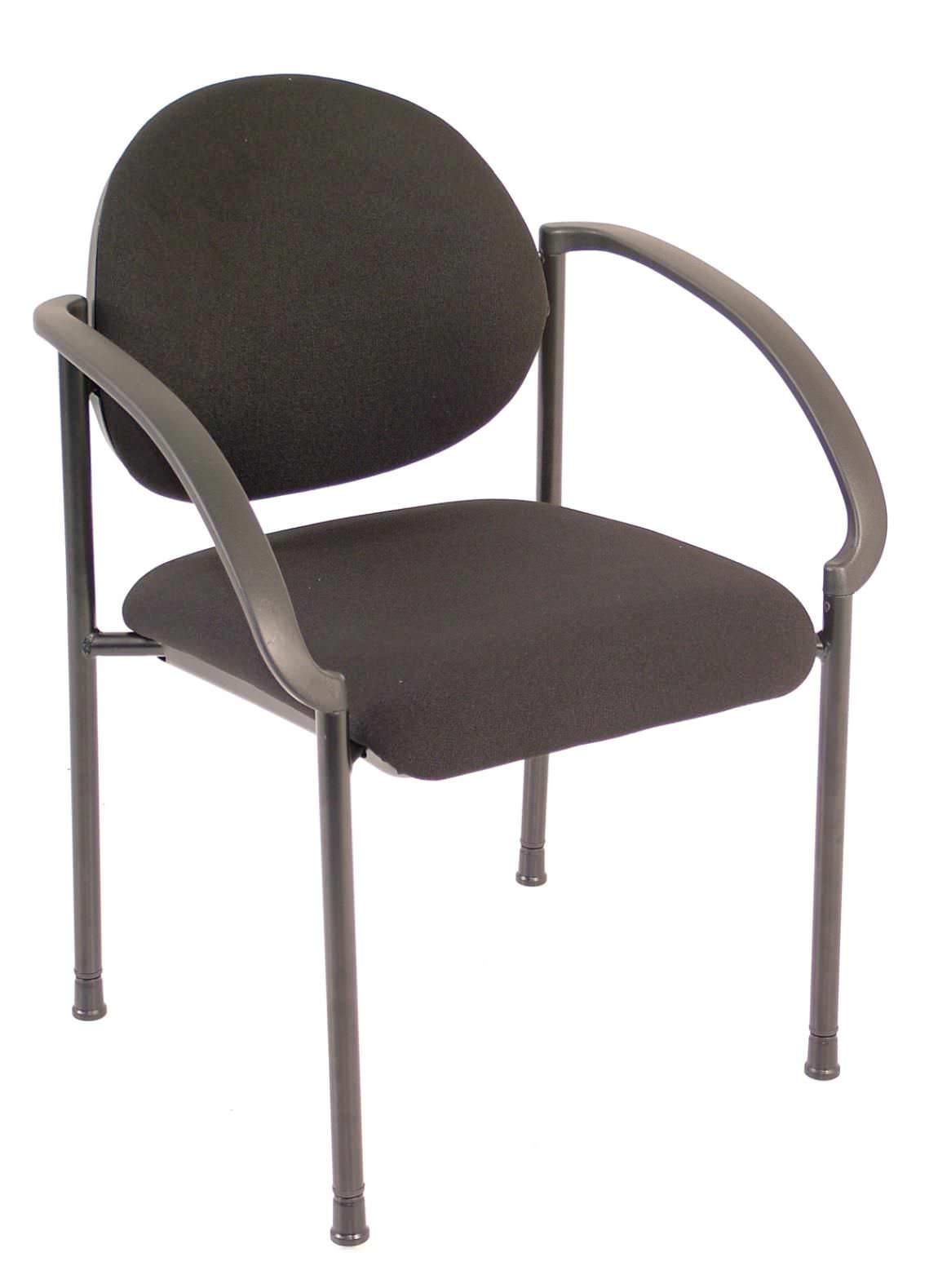 Black Stackable Guest Chair with Arms
