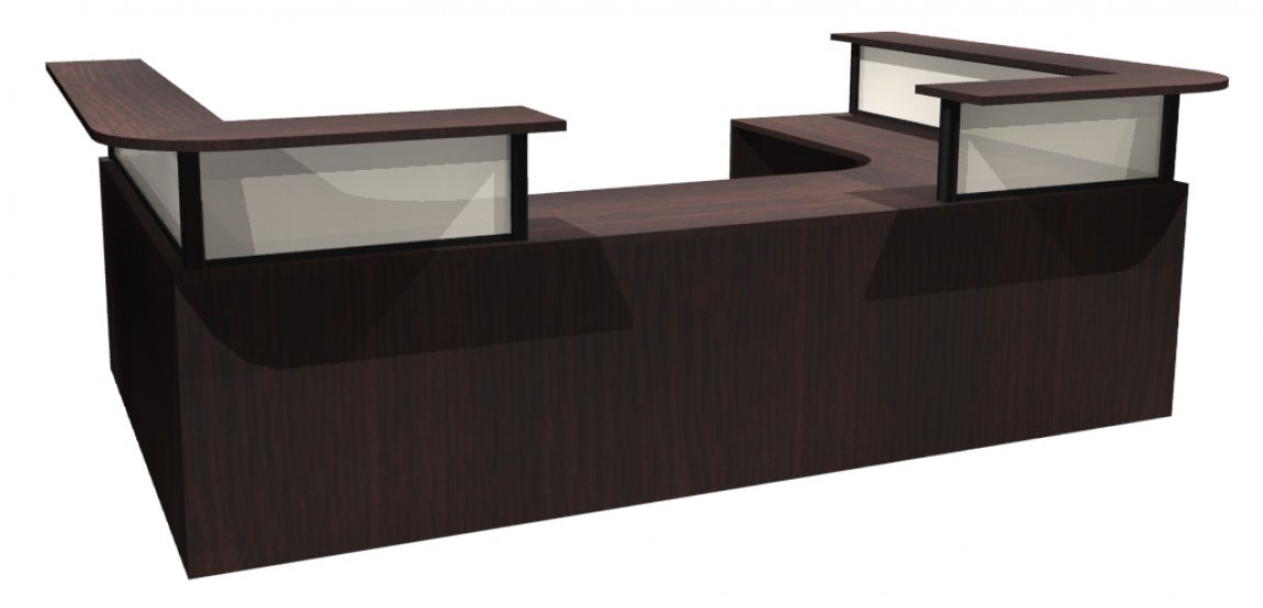 Espresso Two Person Reception Desk