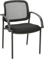 Black Office Guest Chair with Arms