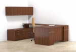 U Shape Connection Series Desk with Wall Mount Storage Cabinet
