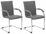 Set of 2 Grey Vinyl Waiting Room Chairs