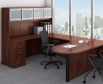 Peninsula Office Desk with Hutch