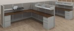 8x8 Curved Corner Cubicle Stations with Shelves
