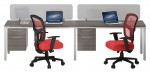 Two Person Workstation with Privacy Panels