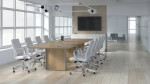 Rectangular Conference Table with Aluminum Accent Legs