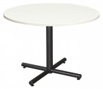 White Round Cafe Table with X Base
