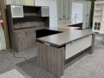 U-Shaped Height Adjustable Desk with Hutch