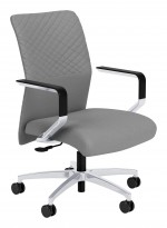 Gray Leather Chair with Arms
