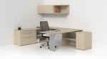 U Shaped Desk with Drawers and Shelves