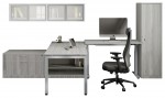 Sit Stand Desk with Hutch and Storage