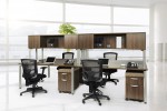 4 Person Workstation Desk with Hutch
