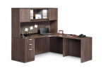 Curved L Shape Desk with Hutch