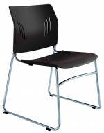Stacking Black Guest Chair without Arms
