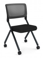 Rolling Nesting Mesh Back Chair without Arms